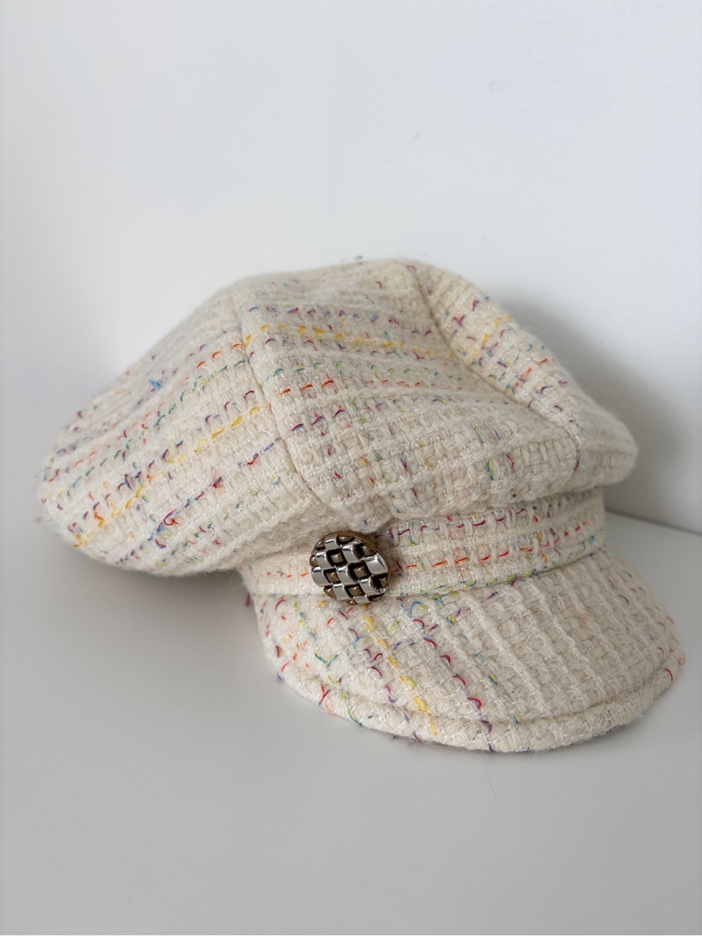 Vintage AGMIR Cream Rainbow Women’s Tweed Cap – Made in Europe